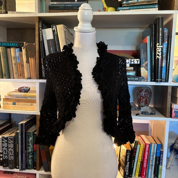 OSCAR DE LA RENTA CROCHET SWEATER - Picture 1 of 7